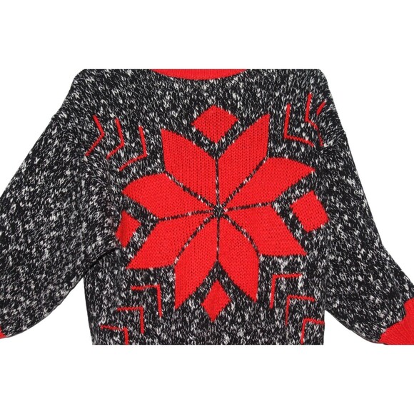 Vintage Reference Point Christmas Pullover Sweater Winter Poinsettia Women's Med - Picture 4 of 6